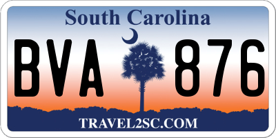 SC license plate BVA876