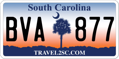 SC license plate BVA877