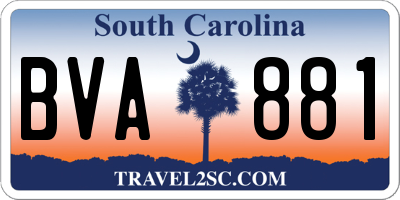 SC license plate BVA881