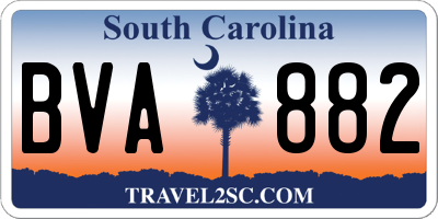 SC license plate BVA882