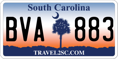 SC license plate BVA883