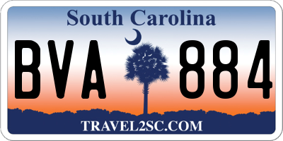 SC license plate BVA884