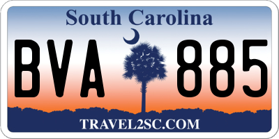 SC license plate BVA885