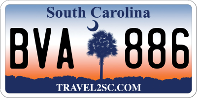 SC license plate BVA886