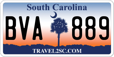 SC license plate BVA889