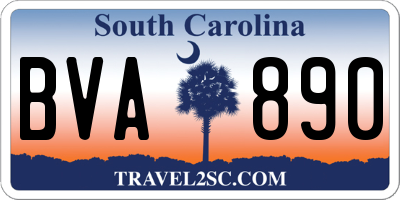 SC license plate BVA890