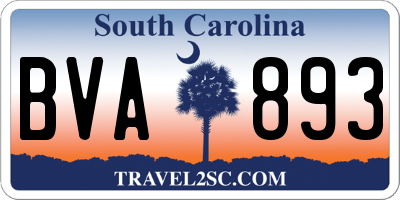 SC license plate BVA893