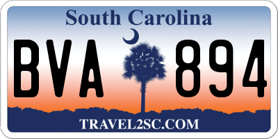SC license plate BVA894