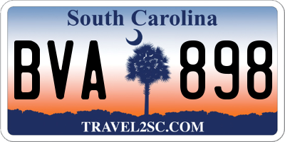 SC license plate BVA898