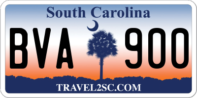 SC license plate BVA900