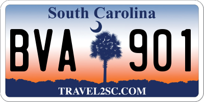 SC license plate BVA901