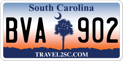SC license plate BVA902