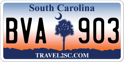SC license plate BVA903