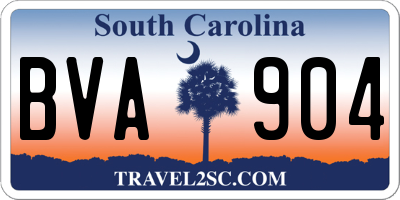 SC license plate BVA904