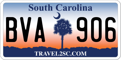 SC license plate BVA906