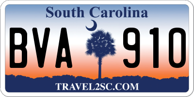 SC license plate BVA910