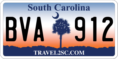 SC license plate BVA912