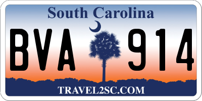 SC license plate BVA914