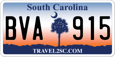 SC license plate BVA915