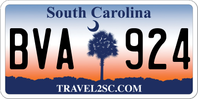 SC license plate BVA924