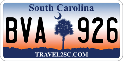 SC license plate BVA926