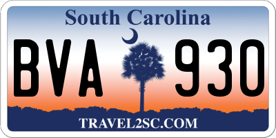 SC license plate BVA930