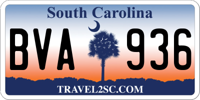 SC license plate BVA936