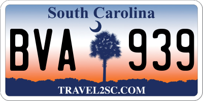 SC license plate BVA939