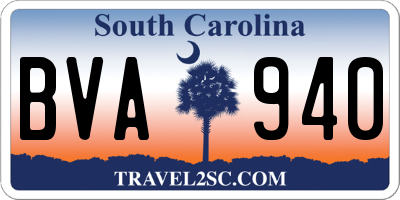 SC license plate BVA940