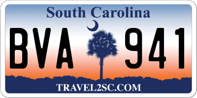 SC license plate BVA941