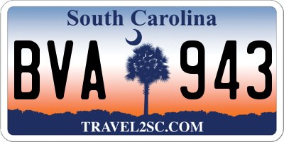 SC license plate BVA943