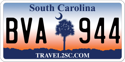 SC license plate BVA944
