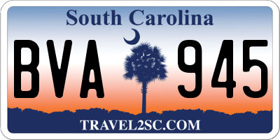 SC license plate BVA945