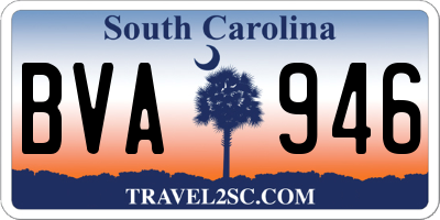 SC license plate BVA946