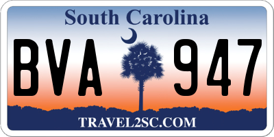 SC license plate BVA947
