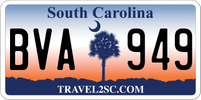 SC license plate BVA949