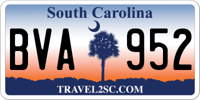 SC license plate BVA952