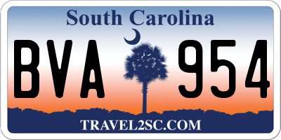 SC license plate BVA954
