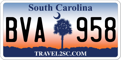 SC license plate BVA958