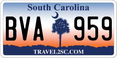 SC license plate BVA959