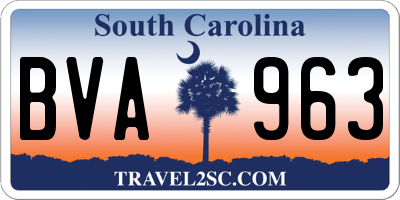 SC license plate BVA963