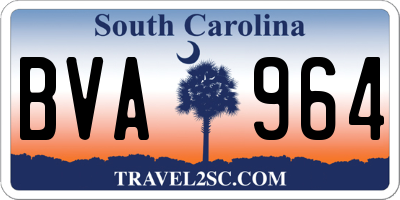 SC license plate BVA964