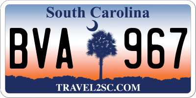SC license plate BVA967