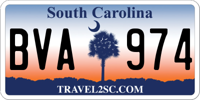 SC license plate BVA974