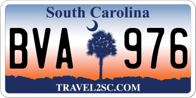 SC license plate BVA976