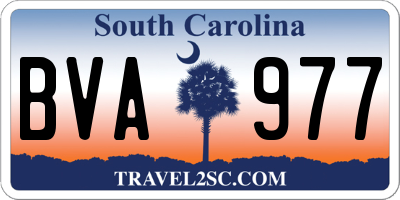 SC license plate BVA977