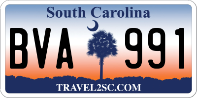 SC license plate BVA991