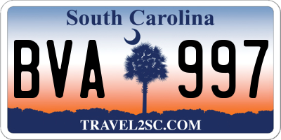 SC license plate BVA997