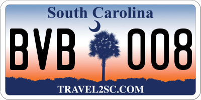 SC license plate BVB008