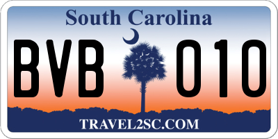 SC license plate BVB010